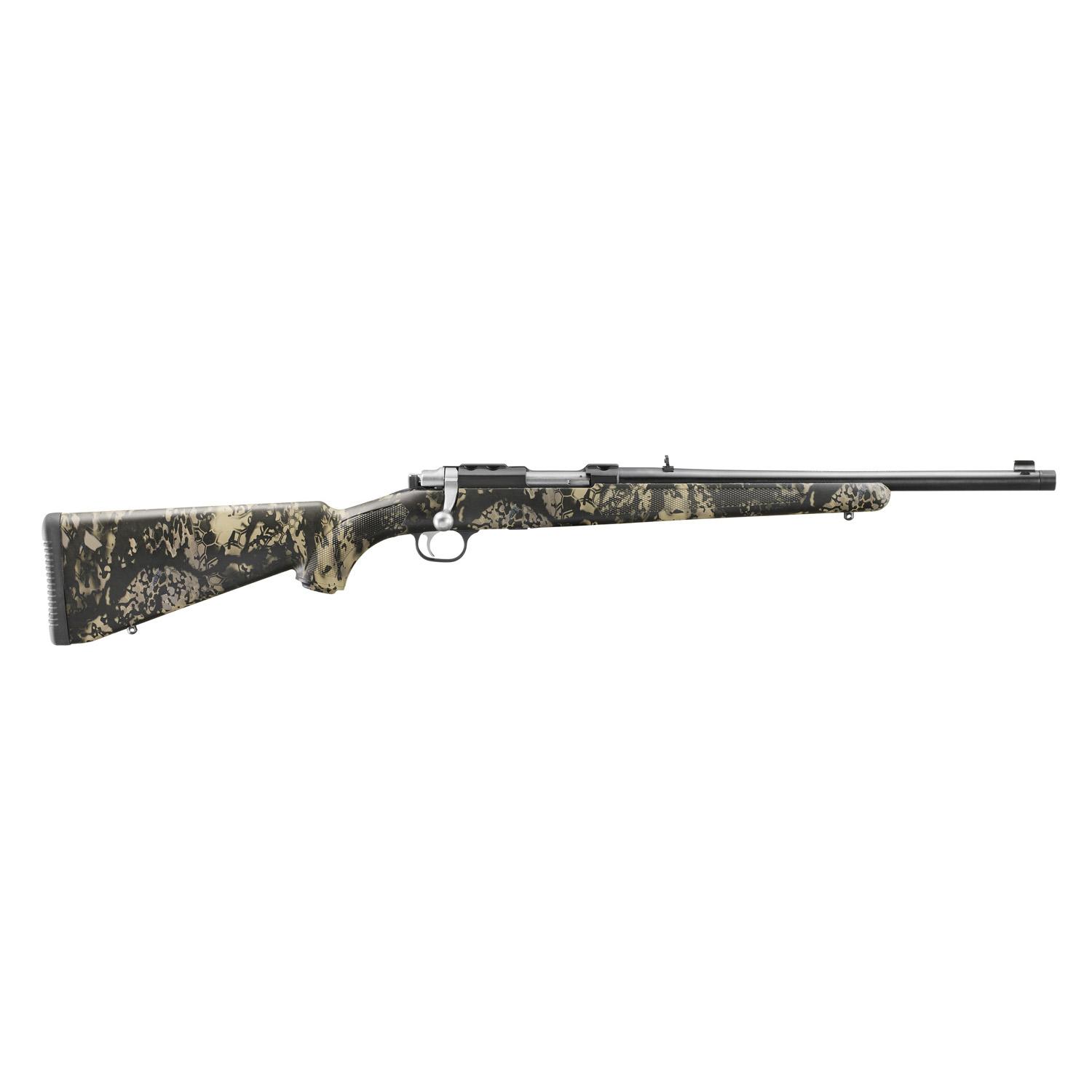Ruger 77/44 Rifle .44 Rem 4rd Capacity 16.6″ Threaded Barrel  Mag Alloy Blued Steel w/Camo Pattern Stock