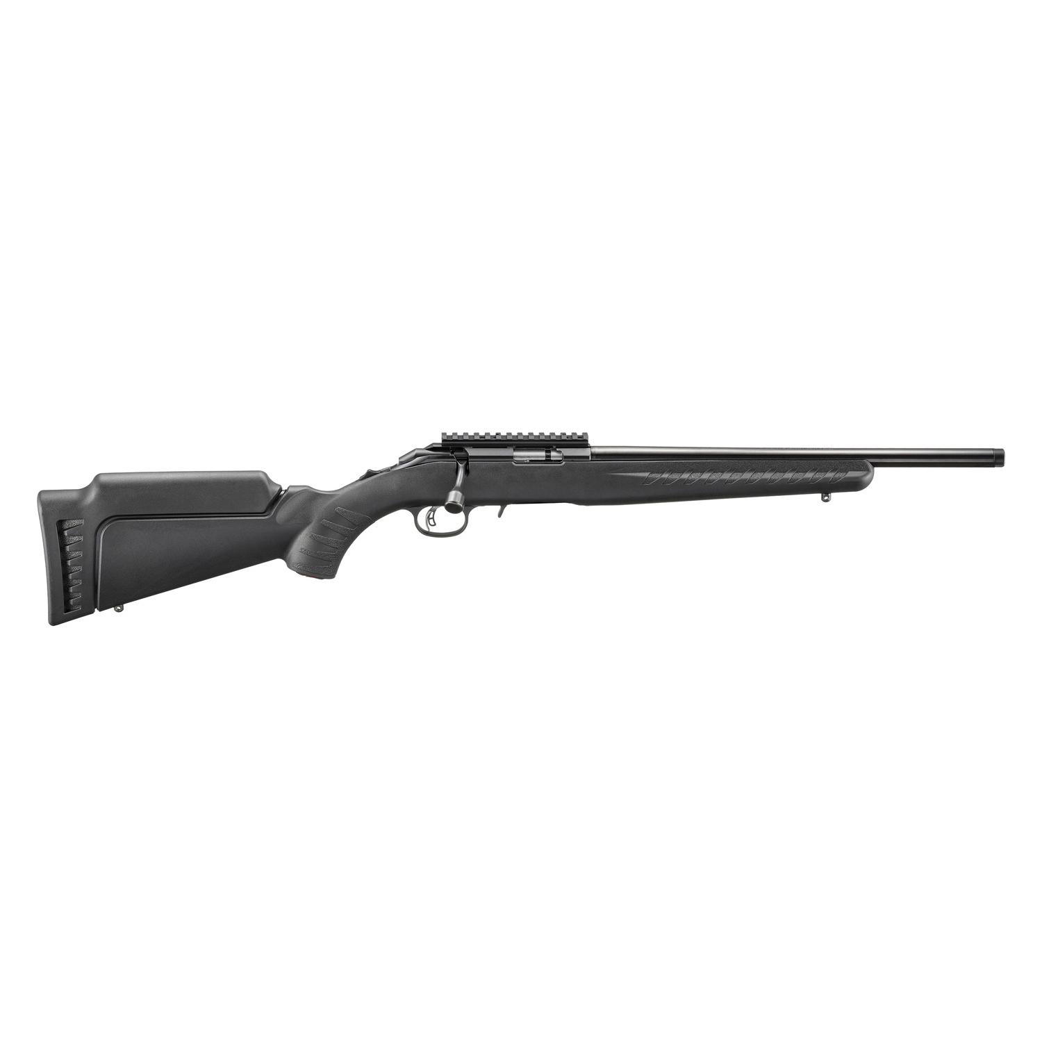 Ruger American Rimfire Rifle .17 HMR 9rd Magazine(1) 16.1″ Threaded Barrel Black Synthetic Stock
