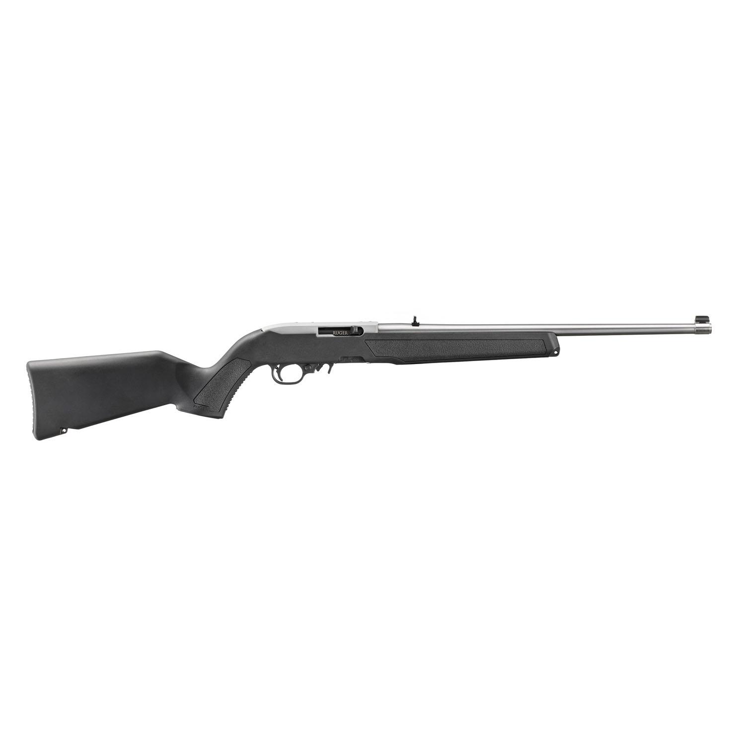 Ruger 10/22 Satin Black Carbine .22 LR 10rd Magazine(1) 18.5″ Stainless Barrel Synthetic Stock BX Trigger Gold Bead Front Sight