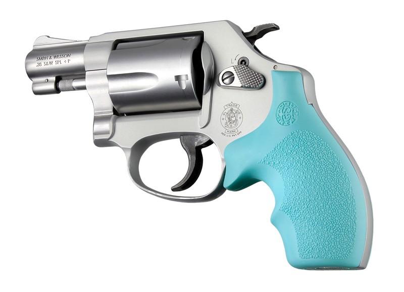 Hogue Rubber Bantam Style Grip for S&W J Frame Round Butt – Aqua