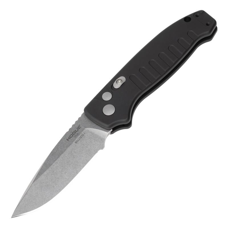 Hogue Ballista I Automated Folder Knife 3 1/2″ Drop Point Blade Black