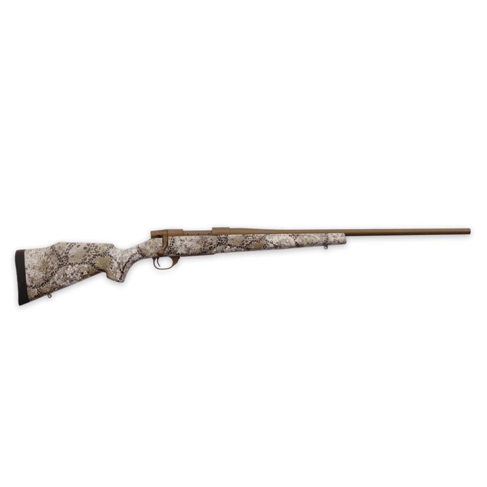 Weatherby Vanguard Badlands Rifle 6.5 PRC 3rd Capacity 24″ Burnt Bronze Threaded Barrel Approach Camo Stock