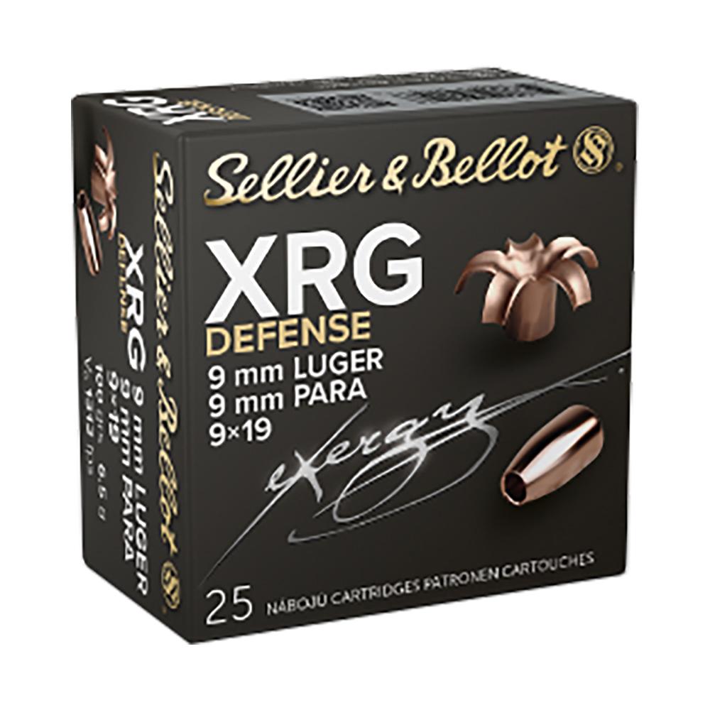 Sellier & Bellot XRG Defense Handgun Ammunition 9mm 100gr HP 1312 fps 25/rd