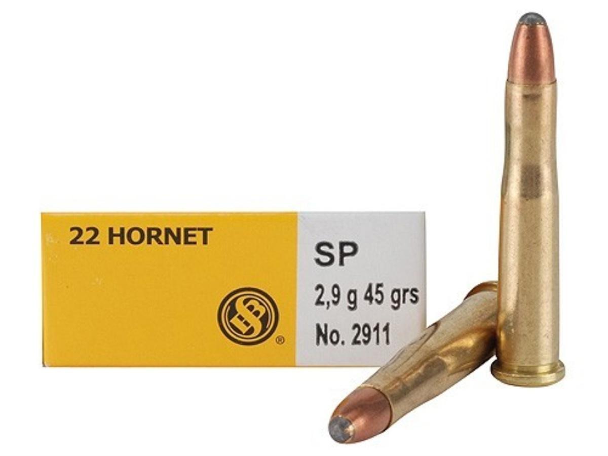 Sellier & Bellot Rifle Ammunition .22 Hornet 45 gr SP 2346 fps – 20/box