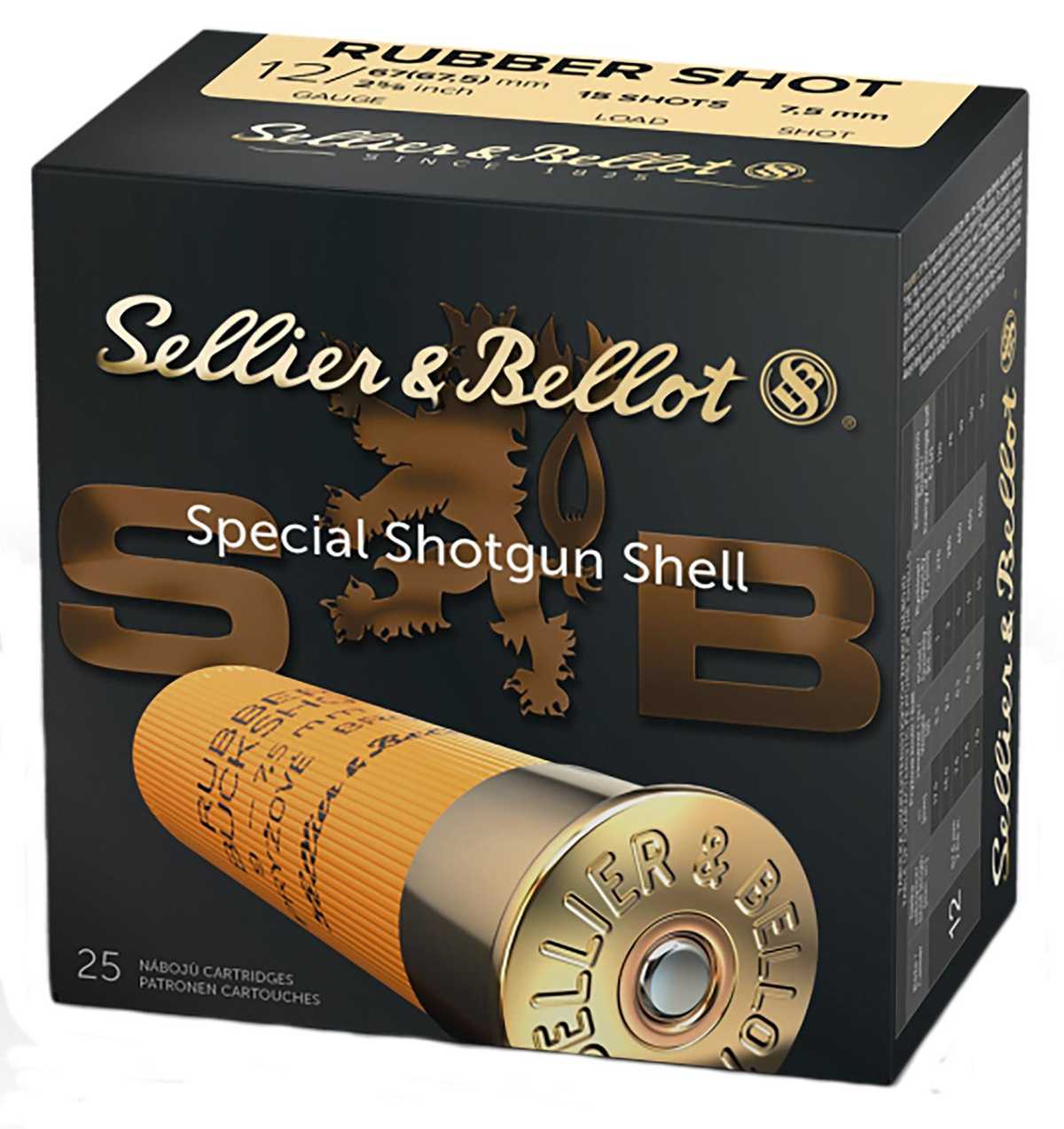 Sellier & Bellot Shotgun Ammunition 12 ga 2 5/8″  15 plts Rubber  – 25/box