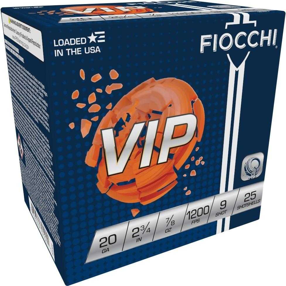 Fiocchi VIP Shotshells 20 ga 2-3/4″ 7/8 oz 1200 fps #9 25/ct