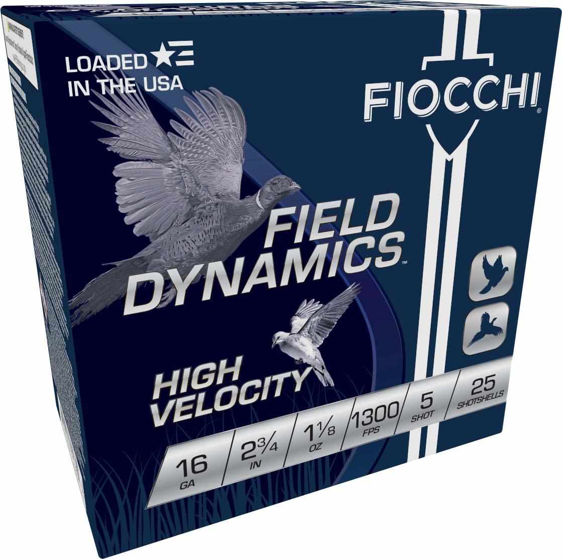 Fiocchi High Velocity Shotshells 16ga 2-3/4″ 1-1/8oz 1300fps #5 25/ct
