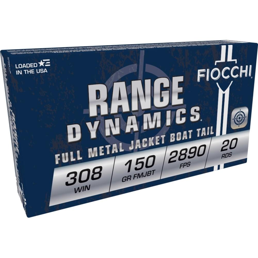 Fiocchi Rifle Shooting Dynamics Rifle Ammunition .308 Win 150 gr FMJ 2890 fps – 20/box