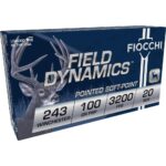Fiocchi Field Dynamics Rifle Ammunition .243 Win 100 gr PSP 3200 fps 20/ct