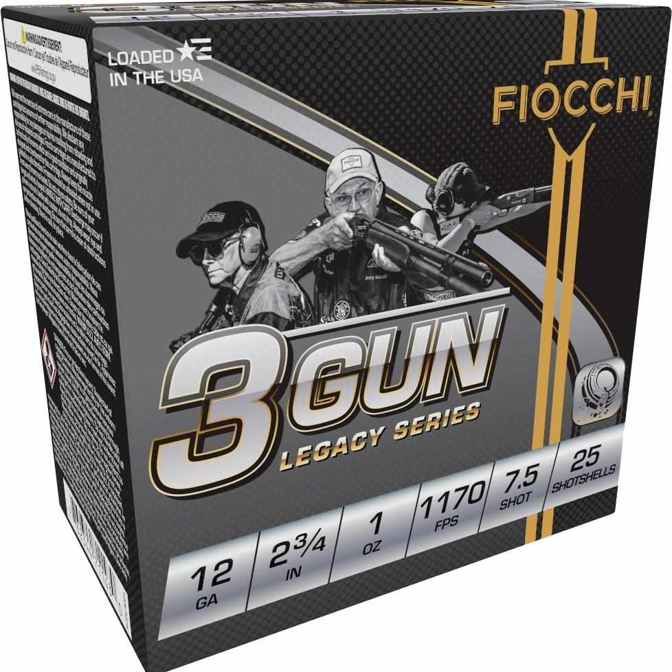 Fiocchi 3 Gun Match Shotshells 12ga 2-3/4″ 1oz 1170 fps #7.5  25/ct