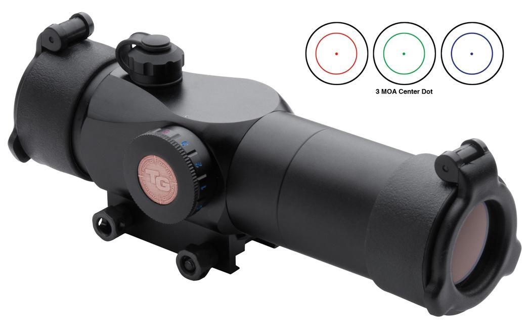 Truglo Triton 30mm Tri-Color Tactical Red Dot Sight – 1x30mm 3 MOA Center Dot – Black