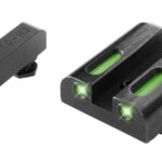 Truglo TFX Tritium/Fiber Optic Day/Night Sights Fits Glock 20 21 25 28 29 30 31 32 37 40 and 41 – White Outline Front/Rear Green