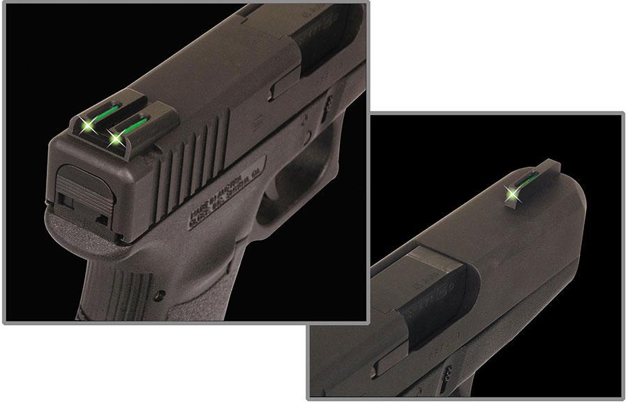 Truglo TFO Tritium/Fiber-Optic Day/Night Sights Fit Novak 1911 .260/.500 – Front Green/Rear Green