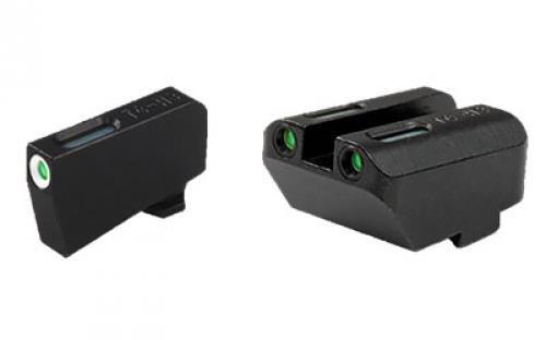 Truglo TFX Tritium/Fiber-Optic Day/Night Sight Set (Suppressor Height) fits Glock 20 21 25 28 29 30 31 32 37 40 and 41 – White Outline Front