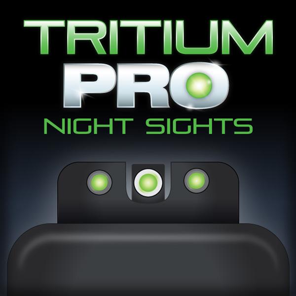 Truglo Tritium Pro Night Sights Fit Novak LoMount .270 Front .500 Rear – White Outline Front/Rear Green