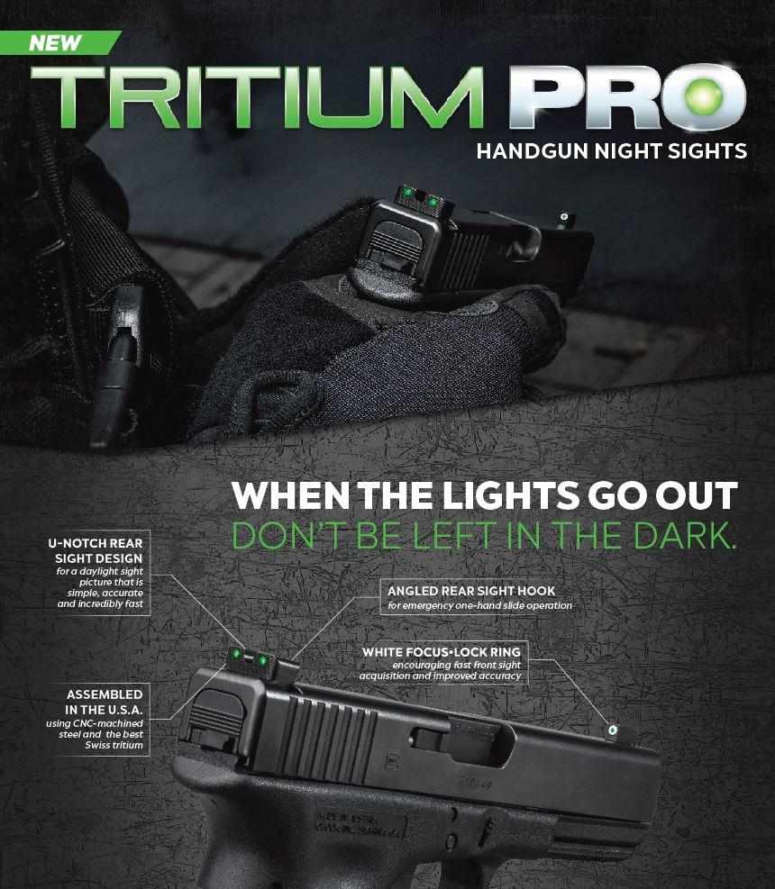 Truglo Tritium Pro Night Sights Fit Kahr Arms K MK P PM T&TP Models with New Dovetail (Post-2004) – Front Outline White/Rear Green