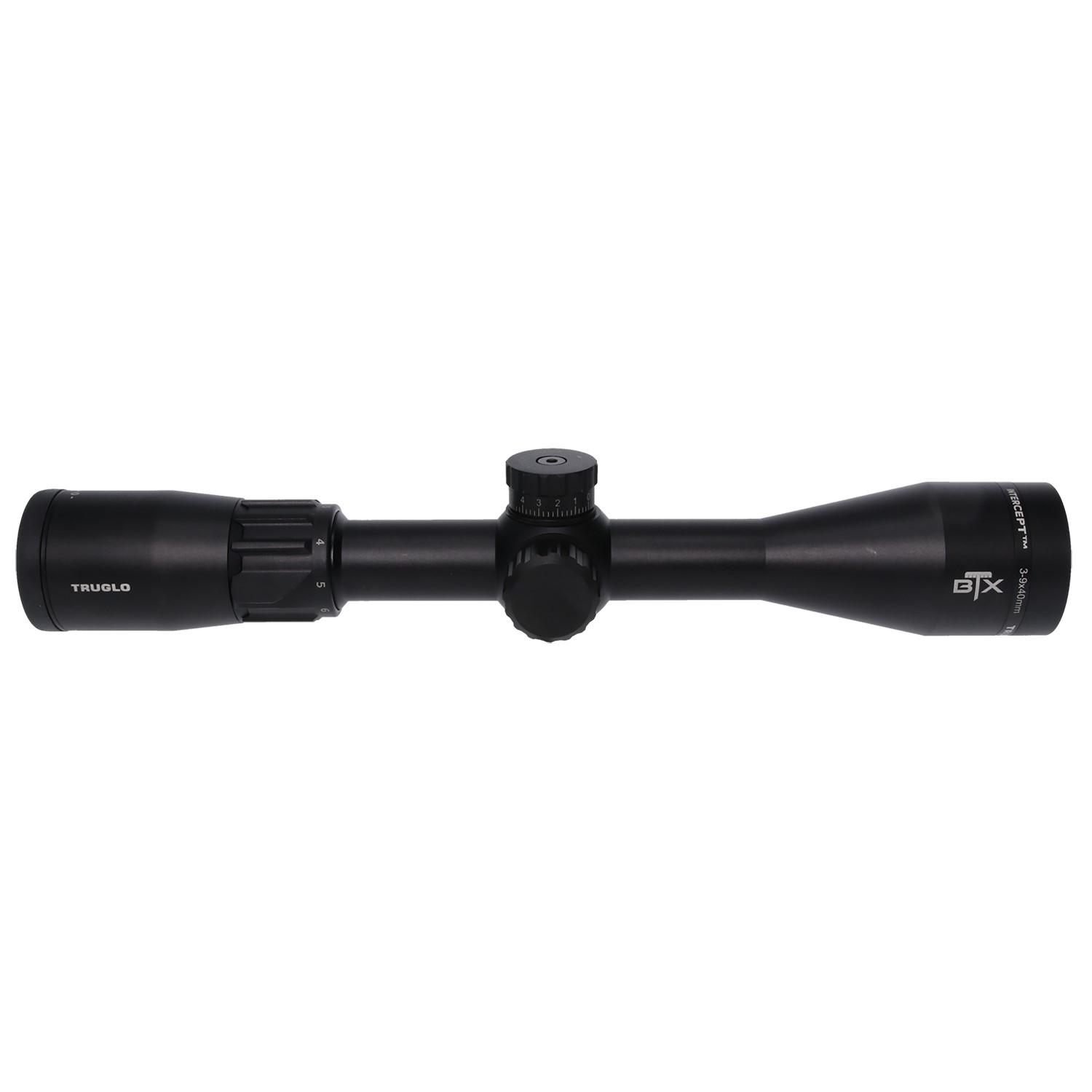 Truglo Intercept Rifle Scope BTX – 3-9×40 IR Duplex Reticle – Black
