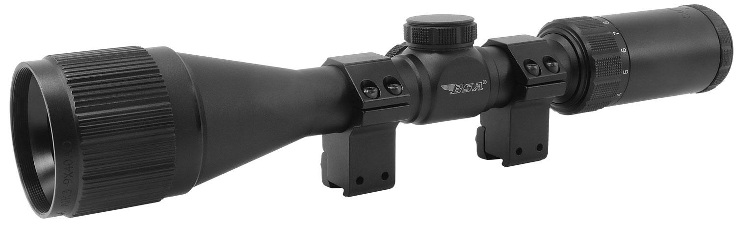 BSA Air Rifle Scope – 3-9x Magnification 40mm AO (Adjustable Objective) Mil-Dot 1″ Tube – Matte (Blister Pack)