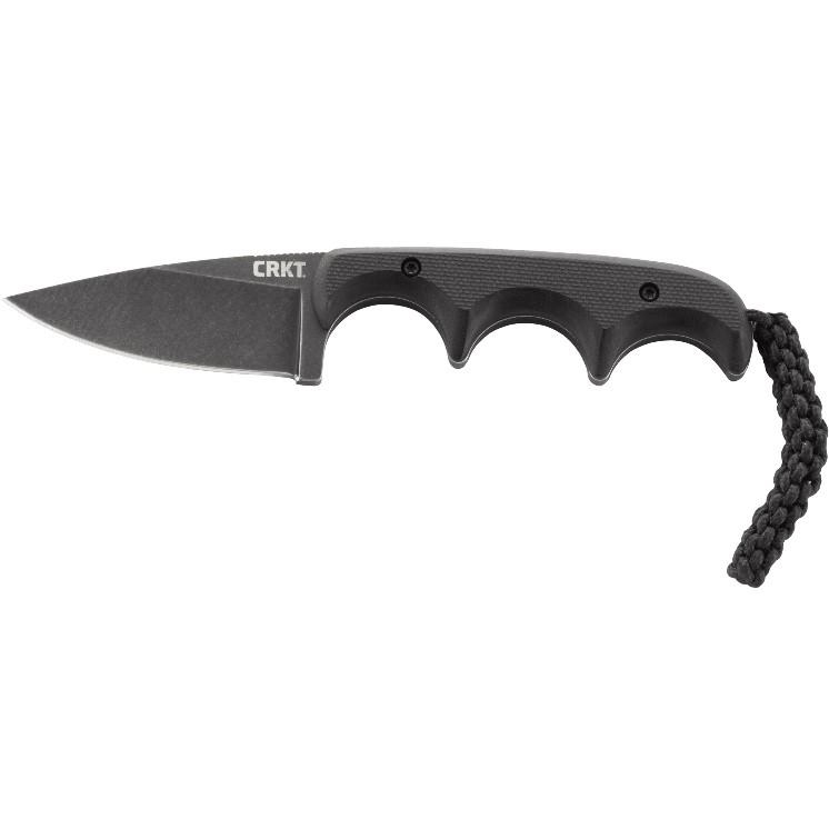CRKT Minimalist Black Fixed Knife 2-1/8″ Drop Point Blade Black