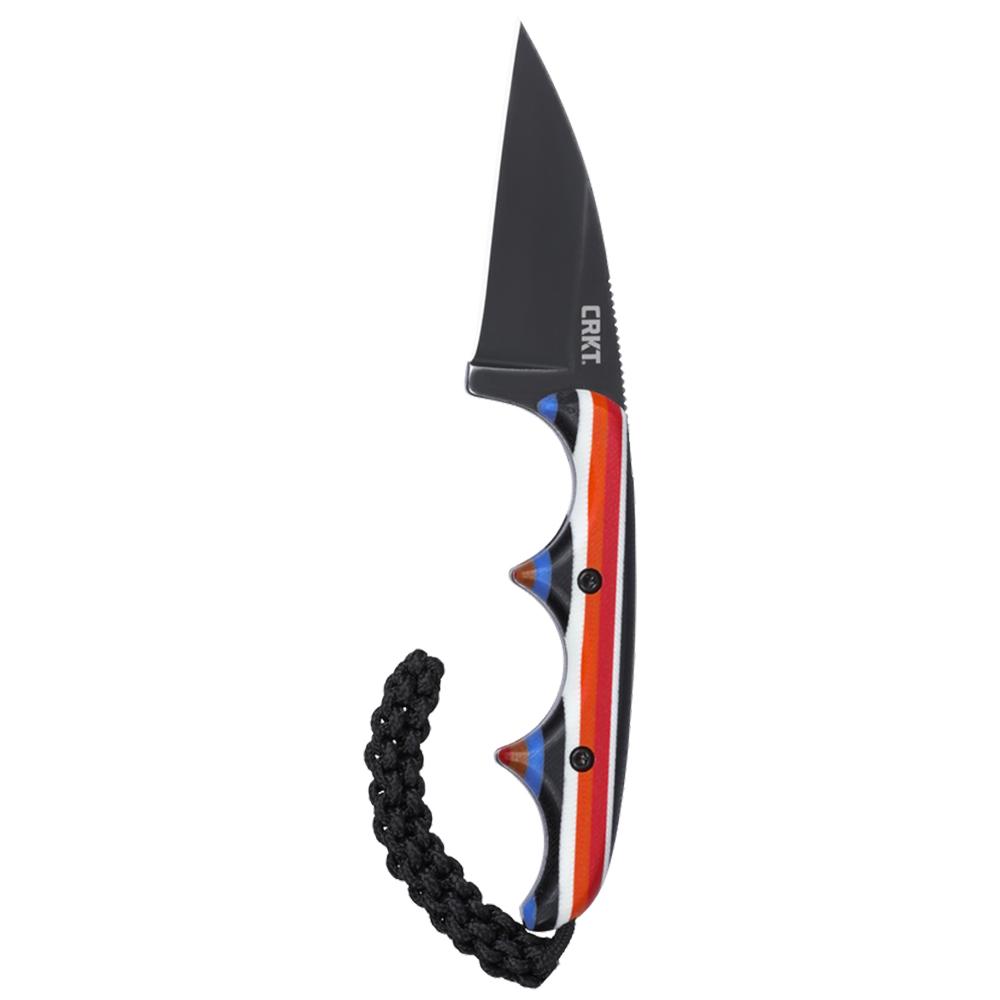 CRKT Minimalist Fixed Knife 2″ Wharncliffe Blade Layered Multi-Color Handle