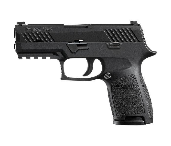 Sig Sauer P320 Compact Handgun 9mm Luger 10rd Magazines 3.9″ Barrel Nitron Finish Siglite Sights MA Compliant Manual Safety