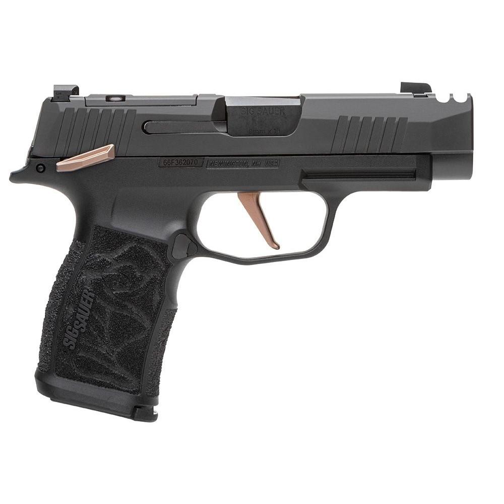 Sig Sauer P365-XL Rose Comp Handgun 9mm Luger 12rd Magazines(2) 3.1″ Barrel & Vaultek Pistol Safe