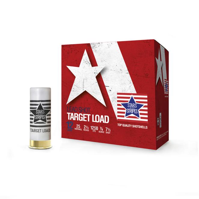 Star & Stripes Target Load Shotshells 12ga 2-3/4″ 7/8oz 1250 fps #7.5 25/ct
