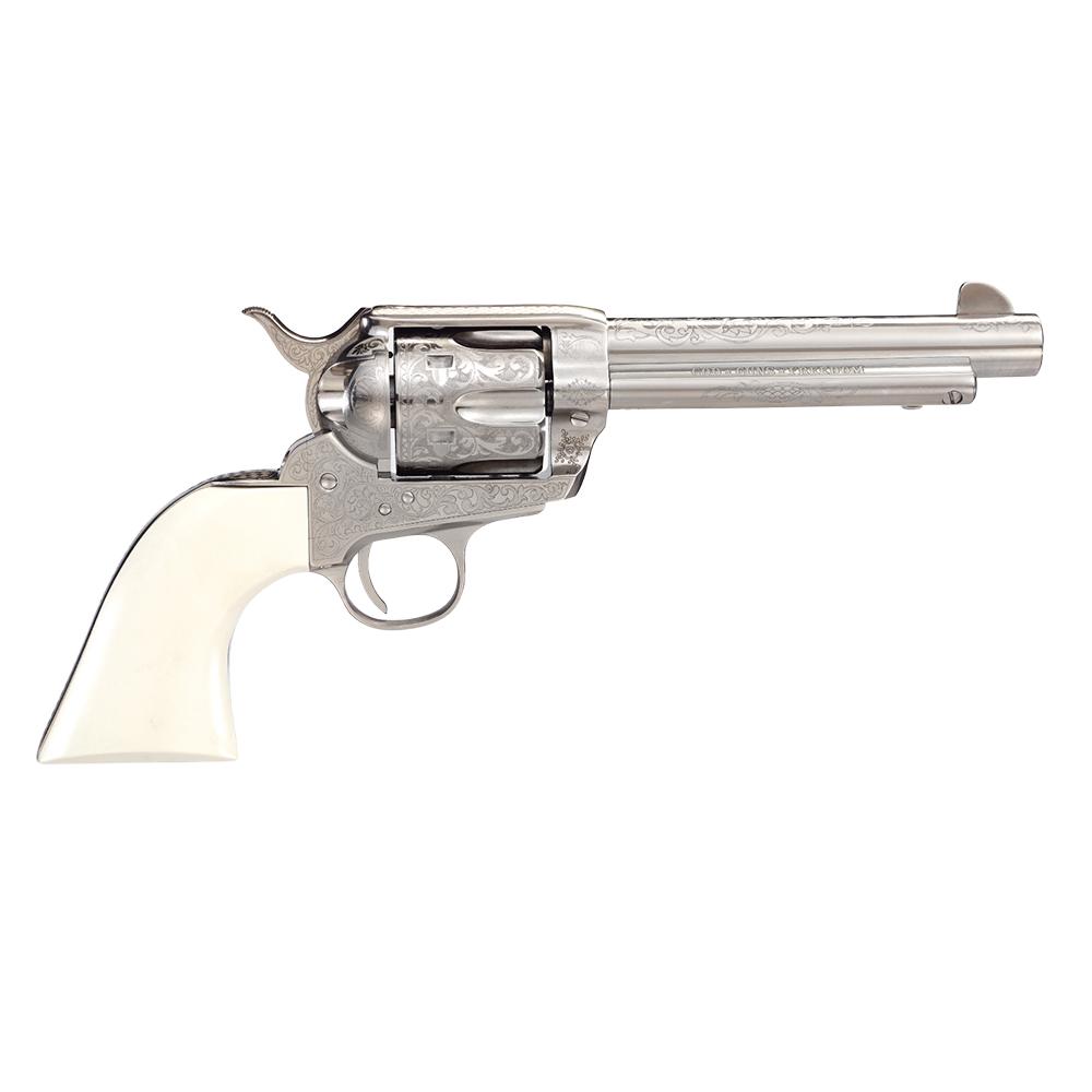Taylor & Co 1873 Outlaw Legacy Nickel Engraved Handgun .357 Mag 6rd Capacity 5.5″ Barrel Ivory Grips