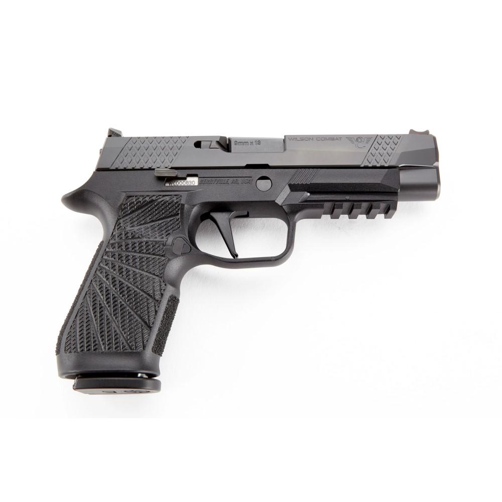 Wilson Combat/SIG P320 Full-Size Handgun 9mm Luger 17rd Magazines (2) 4.7″ Barrel Black Grip Module Action Tune Straight Trigger