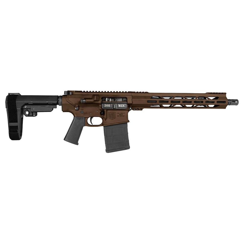 Diamondback DB10 Handgun .308 Win 20rd Magazine 13.5″ 5/8×24 Threaded Barrel Midnight Bronze with SBA3 Brace