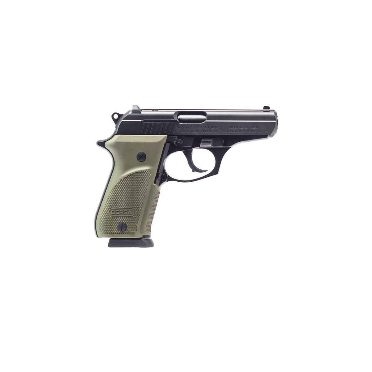 Bersa Thunder 380 Combat Plus Handgun .380 Auto 15rd Magazines(2) 3.5″ Barrel Black Finish Green Grips