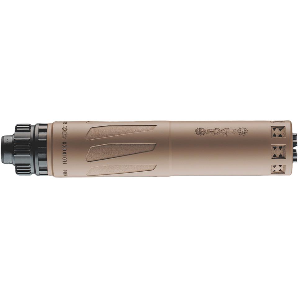 Dead Air Silencer Ruger RXD910Ti Direct Thread Suppressor 10mm 1.48″ Dia FDE