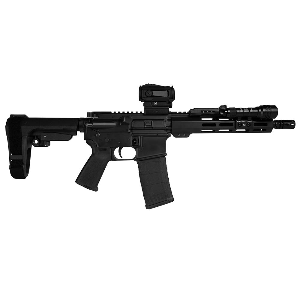 Shark Coast Midnight AR Pistol Bundle 5.56mm 30rd Magazine 10.5” Threaded Barrel Vortex Sparc Red Dot Streamlight ProTac SBA3 Brace