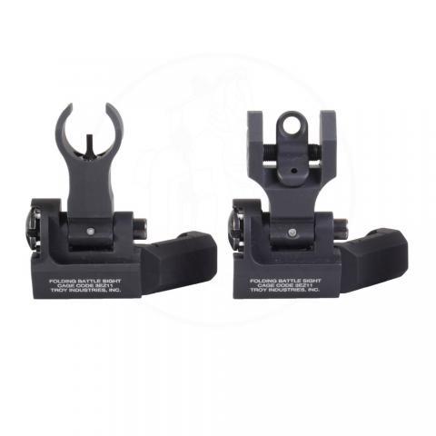 TROY 45-Degree Offset Sight Set – SSIG-45S-HRBT-00 – HK Front & Round Rear – Black
