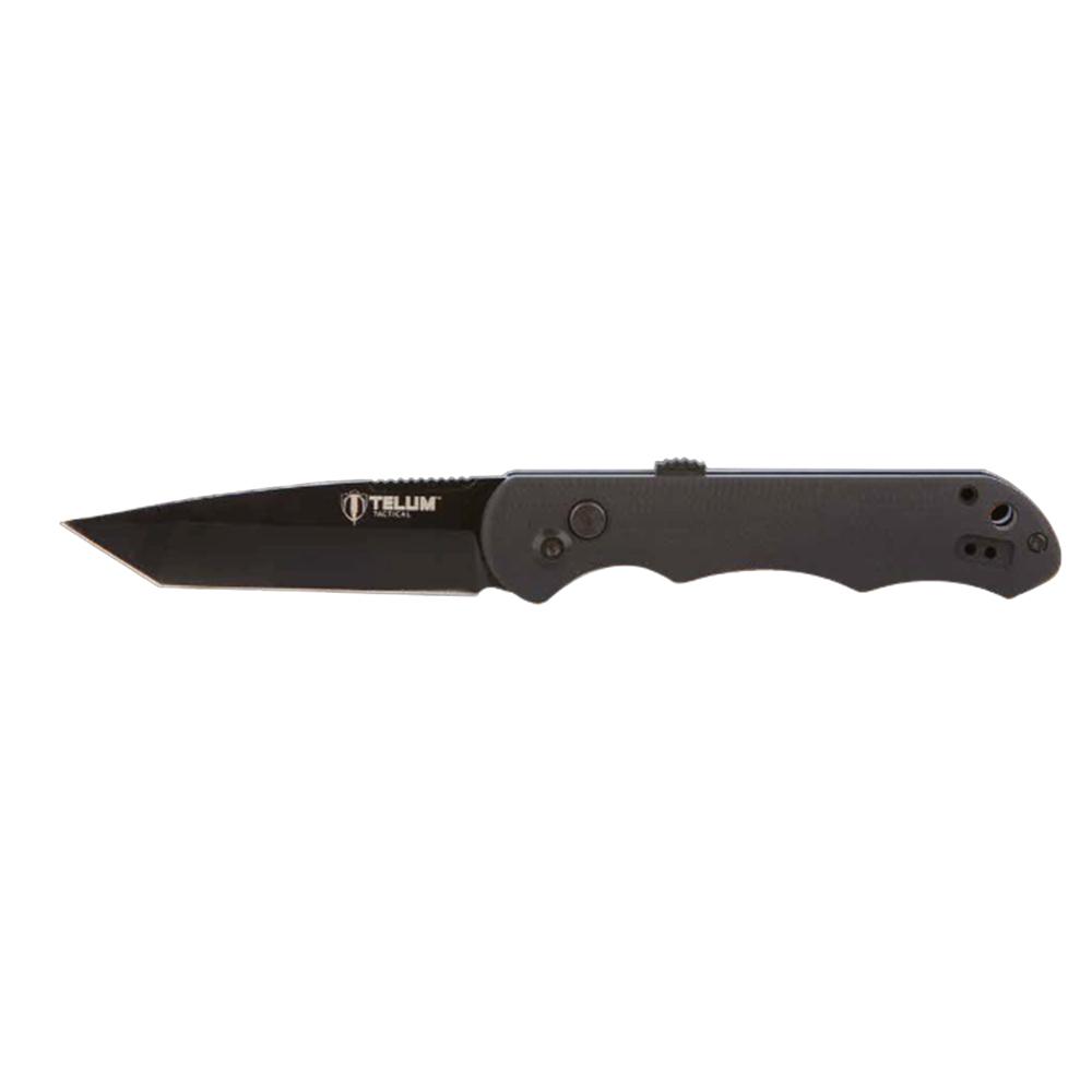 Telum Aftershock Tactical Automatic Knife 3-1/2″ Tanto Blade Black