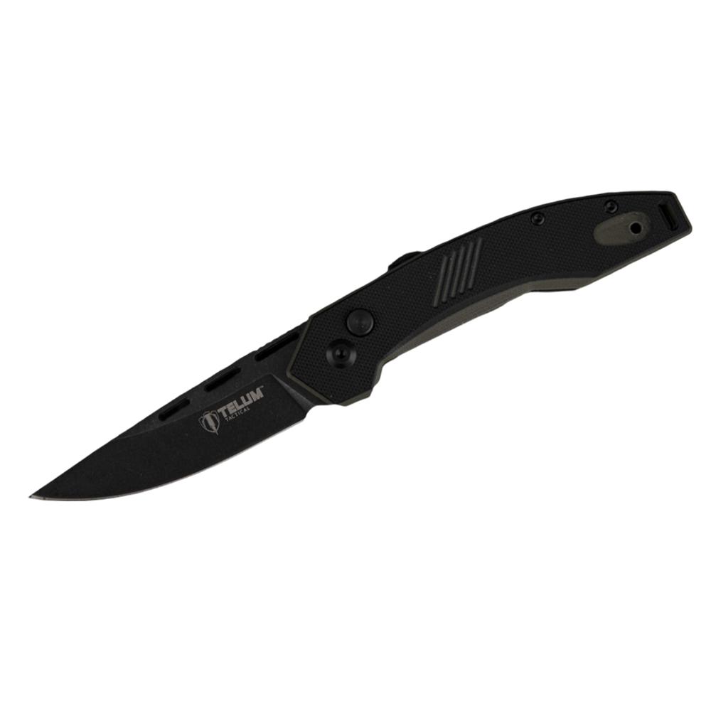 Telum Incinerator Tactical Automatic Knife 3-1/2″ Drop Point Blade Black