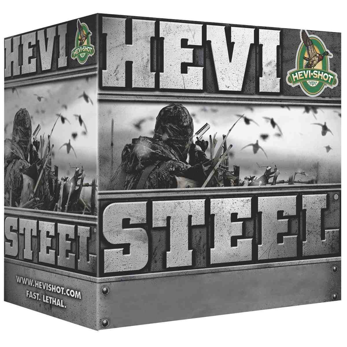 HEVI-SHOT HEVI-Steel Shotshells 12 ga 3″ 1-1/4oz 1500 fps #4 25/ct