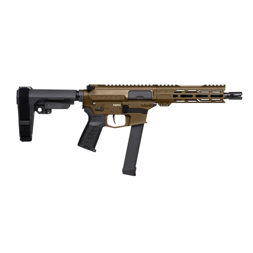 CMMG Banshee MKGs Fixed Ejector Handgun 9mm Luger 33rd Magazine 8″ Barrel RipBrace Midnight Bronze