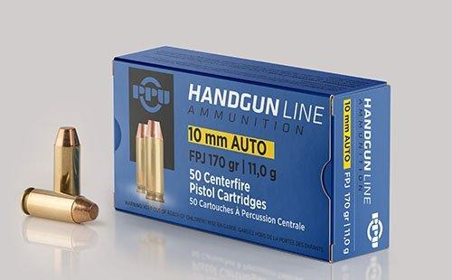 PPU Handgun Ammunition 10mm Auto 170 gr FPJ 1115 fps 50/ct
