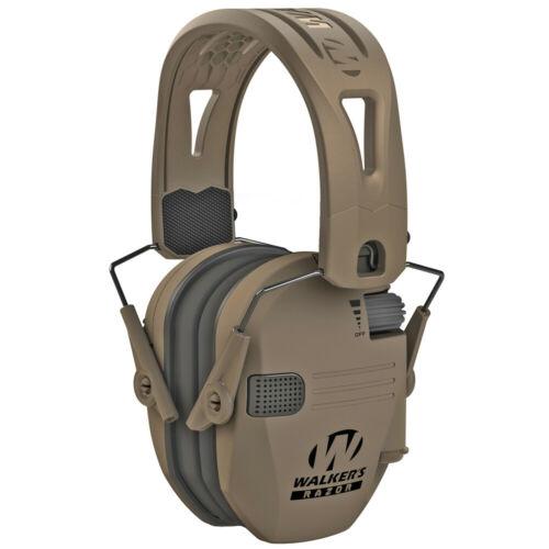 Walker’s  Razor Tacti-Grip Ear Muffs -FDE with FDE Band 23NRR