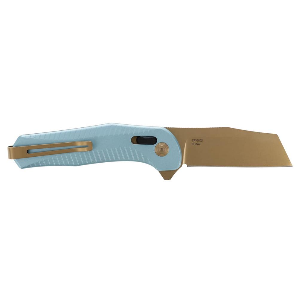 SOG Knives Diverge XR Folding Knife 3″ Sheepsfoot Blade Gold and Light Blue Blister Pack