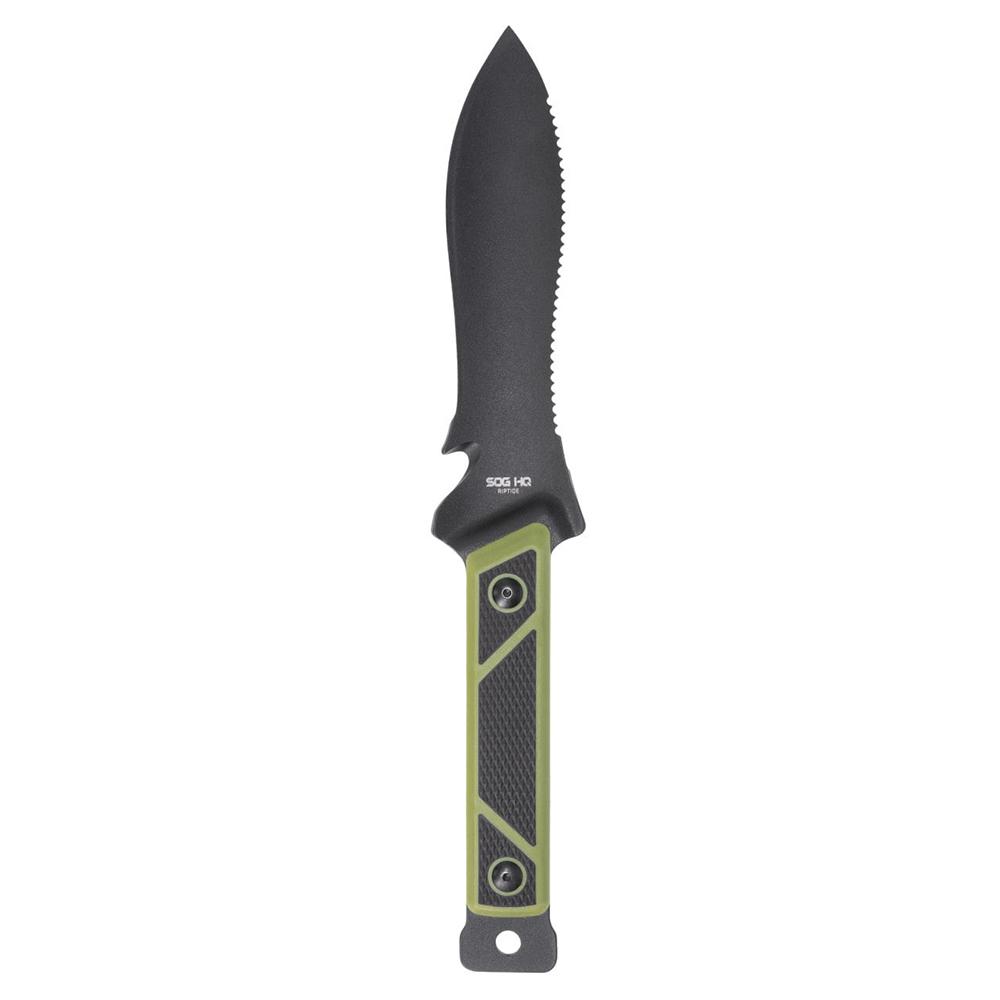 SOG Knives Rip Tide Fixed Knife 6-1/2″ Spear Point Blade Black Green
