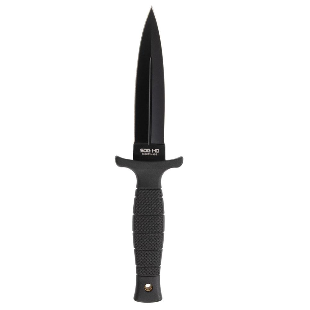 SOG Knives Nightshade Fixed Knife 4-3/4″ Spear Point Blade Black