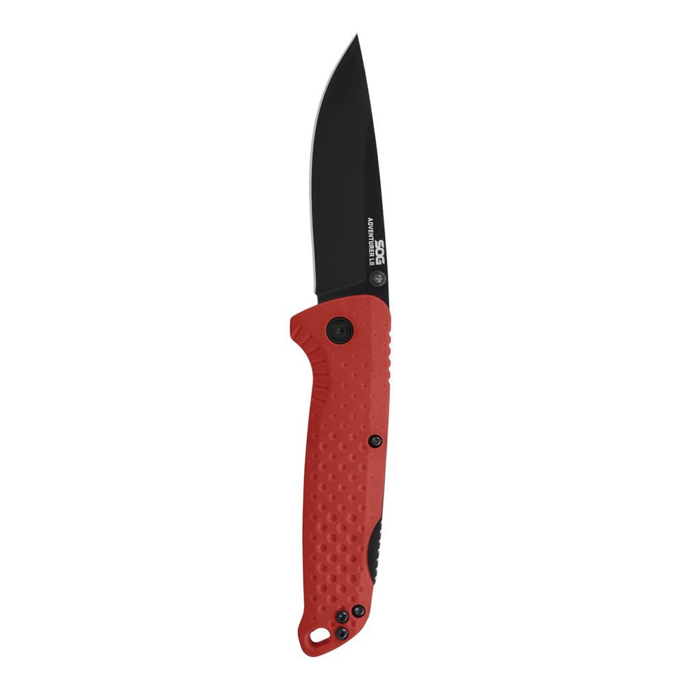 SOG Knives Adventurer LB Folding Knife 3″ Drop Point Blade Red