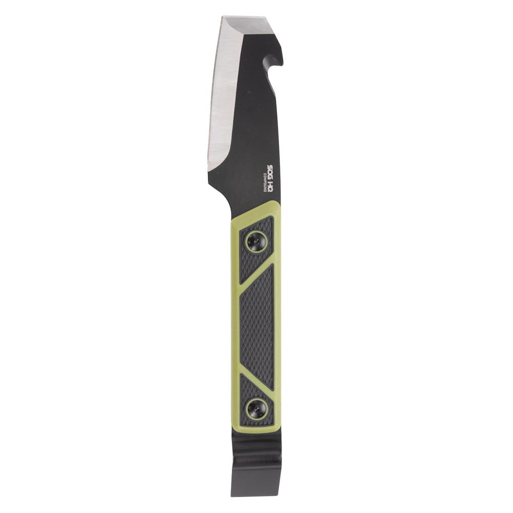 SOG Knives Compound Tac-Pry Fixed Knife 4″ Pry Bar Blade Green Black