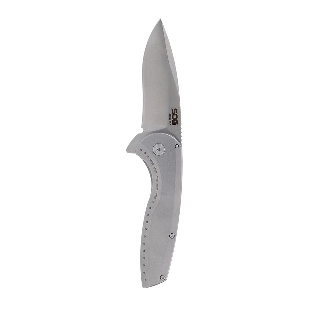SOG Knives Aegis FLK 2.0 Folding Knife 3-1/4″ Drop Point Blade Silver Blister