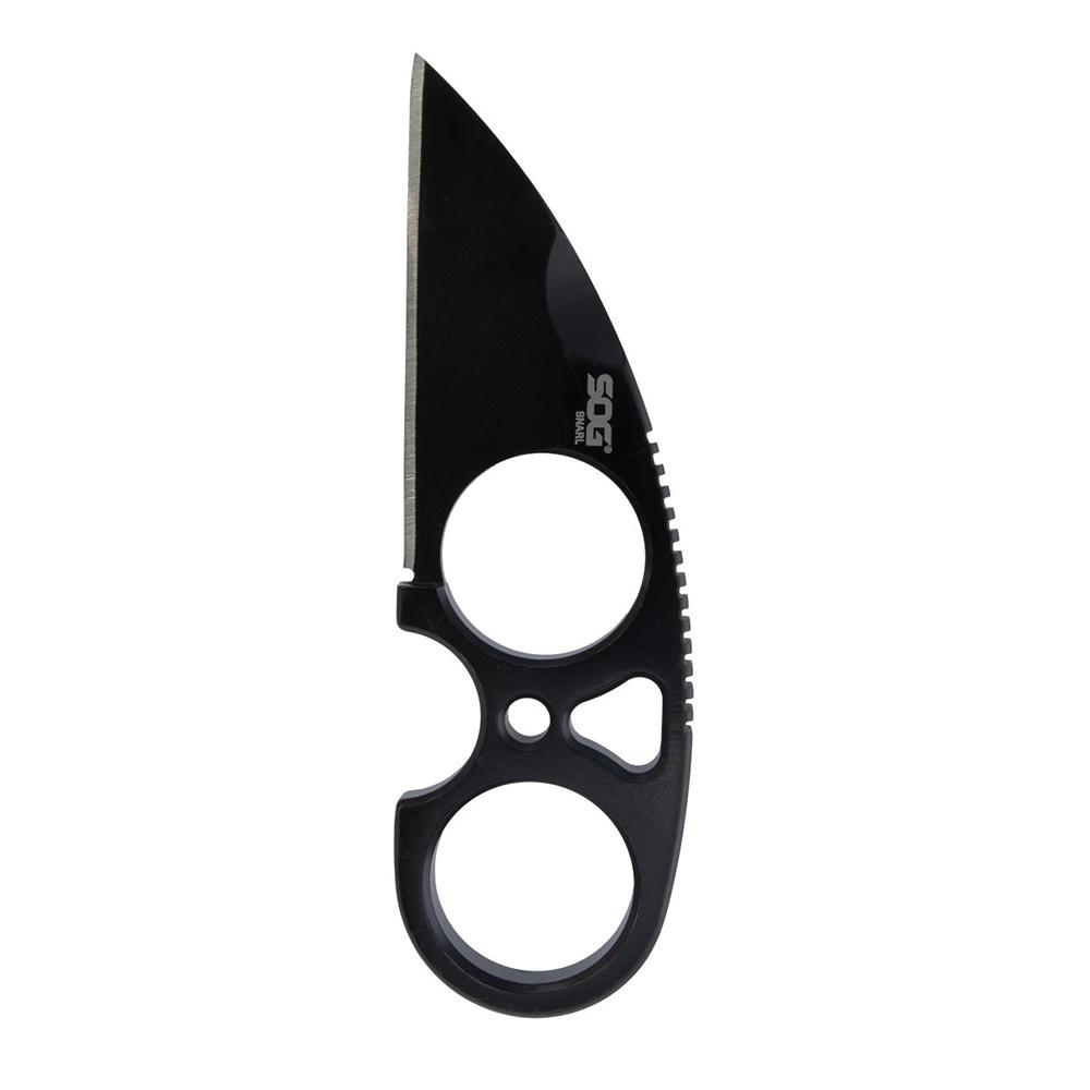 SOG Knives Snarl Blackout Fixed Blade Knife 2.3″ Sheepsfoot Blade Black Blister