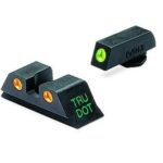 Meprolight Tru-Dot Night Sight Set – Glock 9mm .357 Sig 40 S&W .45 GAP Fixed Set Green/Orange
