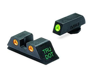 Meprolight Tru-Dot Night Sight Set – Glock 9mm .357 Sig 40 S&W .45 GAP Fixed Set Green/Orange
