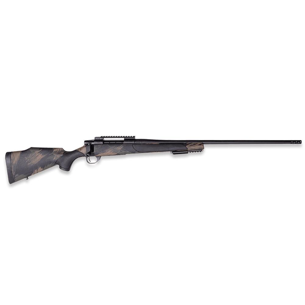 Weatherby Vanguard Black Hills Rifle 7mm PRC 3rd Magazine 24″ 1/2×28 Threaded Barrel with 2″ Muzzle Brake Black with Green and Tan